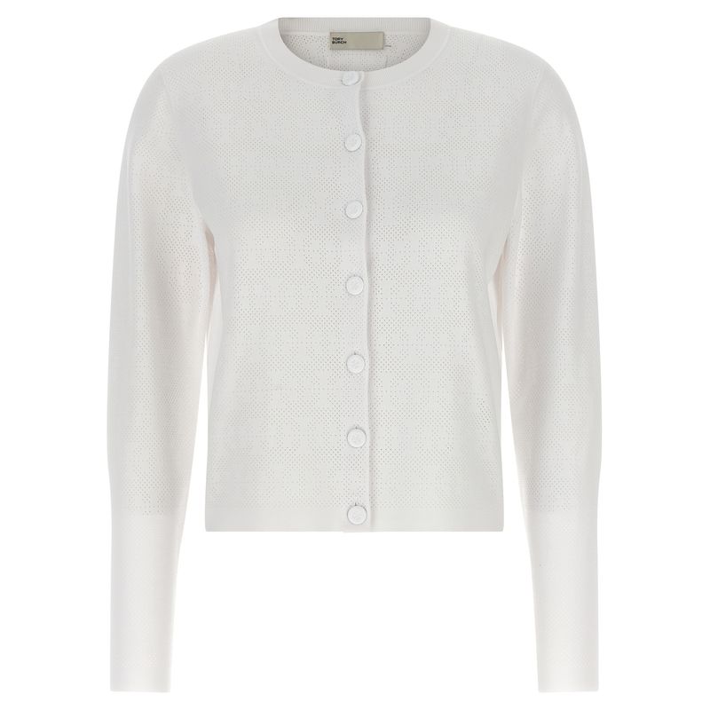 Tory Burch White Viscose Women's Cardigan